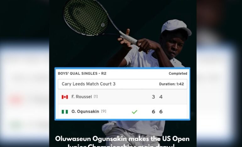 Ogunsakin stuns top seed to qualify for US Open Junior Championships main draw
